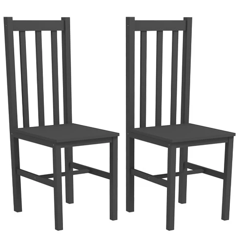 HOMCOM Dining Chairs, Set of 2 Farmhouse Kitchen & Dining Room Chairs with Slat Back, Pine Wood Seating for Living Room, Black