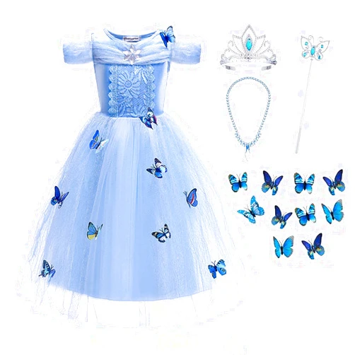 Familycrazy Princess Costume Girls Dress Up Butterfly with Accessories for Halloween Birthday Cosplay Carnival Party