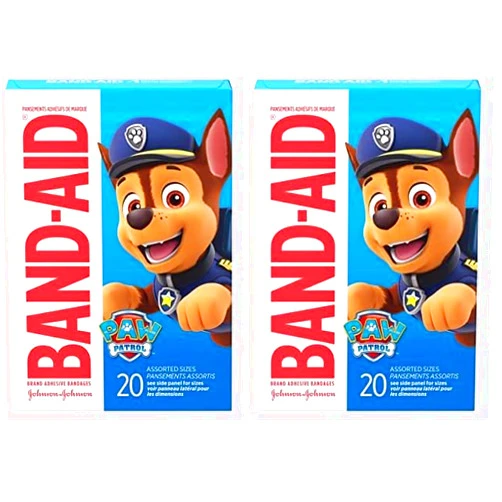 Band-Aid Brand Adhesive Bandages for First Aid, Nickelodeon PAW Patrol, Assorted, 20 ct (Pack of 2)