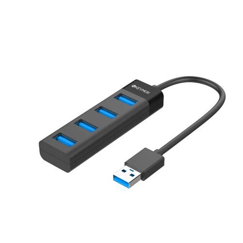 Keymox 4-Port USB 3.0 Hub, KEYMOX Compact Size Data USB Hub for MacBook, Mac Pro, Mac Mini, iMac, Surface Pro, XPS, PC, Flash Drive, Mobile HDD (Charging Not Supported)