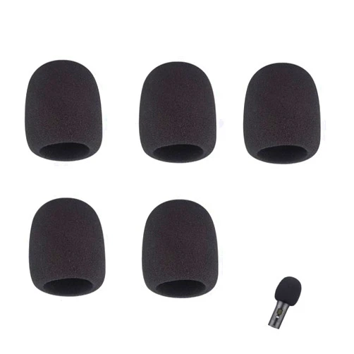 HANXOZU 5 Pack Foam Mic Cover Handheld Microphone Windscreen （Black)