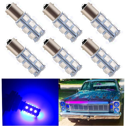 DOPHISALL AUTO 6-Pack DC12V Blue Color 1156 BA15S 1141 1073 7506 Bulb RV Camper SUV MPV Car LED Replacement Turn Signal Bulb Brake Light Bulb Backup Light Lamp