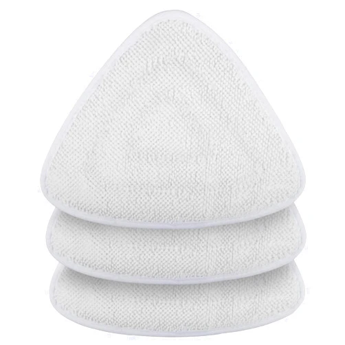VCLENA 3 Pack Microfiber Steam Mop Replacement Refill Refills Triangle Mop Pads Fit for Steam Mop Cleaner,White Mop Replacement