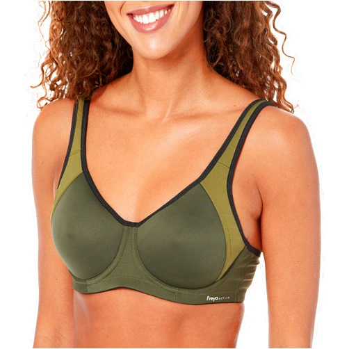 Freya Women's Sonic Underwire Spacer Molded Sports Bra, Khaki, 34G
