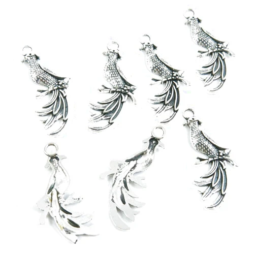 Fulllove Charms 80 Pieces Antique Silver Tone Jewelry Making Charms Supply ZY3269 Phoenix Bird
