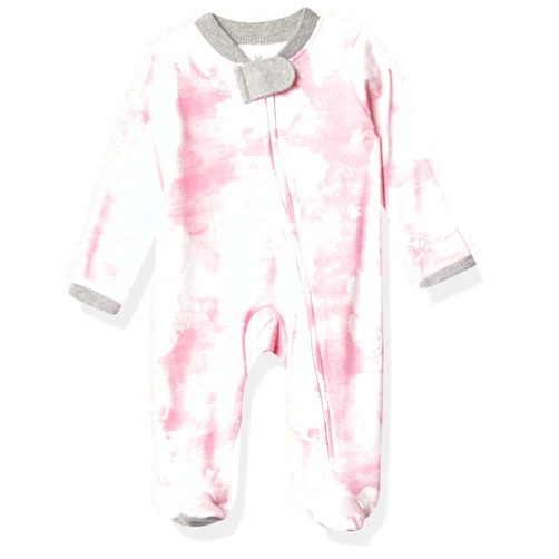 HonestBaby Baby Girls' Sleep N' Play One-Piece Zip-Front Footed Pajamas