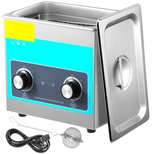 VEVOR Knob Ultrasonic Cleaner 3L 40kHz Ultrasonic Cleaning Machine Knob Control Sonic Cleaner 304 Stainless Steel Ultrasonic Cleaner Machine with Heater & Timer for Cleaning Jewelry Eyeglasses Watches