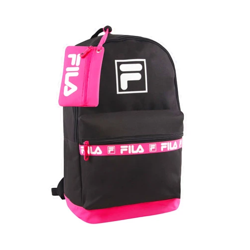 Fila Lucia 2pc Backpack, Black Fuchsia, One Size