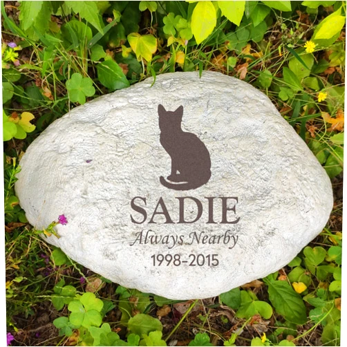 MARYTUMM Personalized Cat Memorial Stone, Custom Cat Grave Markers, Cat Headstone, Cat Memorial Plague, Cat Loss Gift