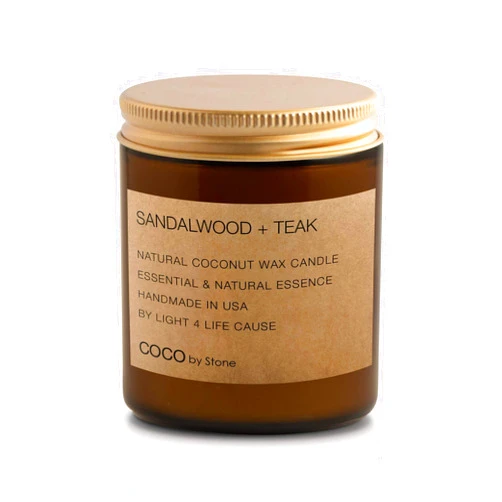 STONE CANDLE BAR Sandalwood & Teak Self Care Candle, 7.2 OZ