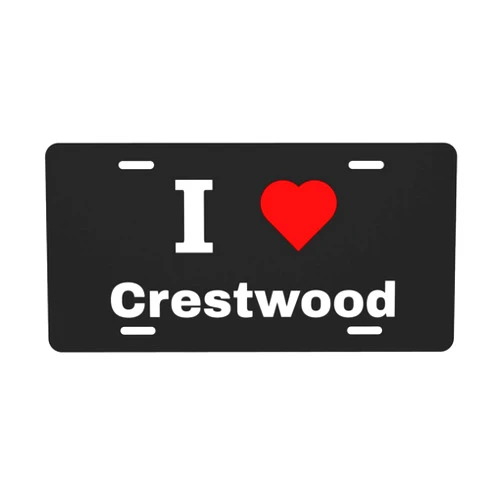 QIZYOQA I Love Crestwood License Plate for Front of Car Sign License Plates 6x12 Inches Metal Car Plates Tag Vanity Novelty Car Decor Tag