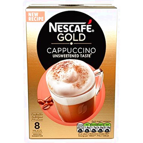 NESCAFÉ Nescafe Cappuccino Unsweetened 8 Sachets (Pack of 6, Total 48 Sachets)