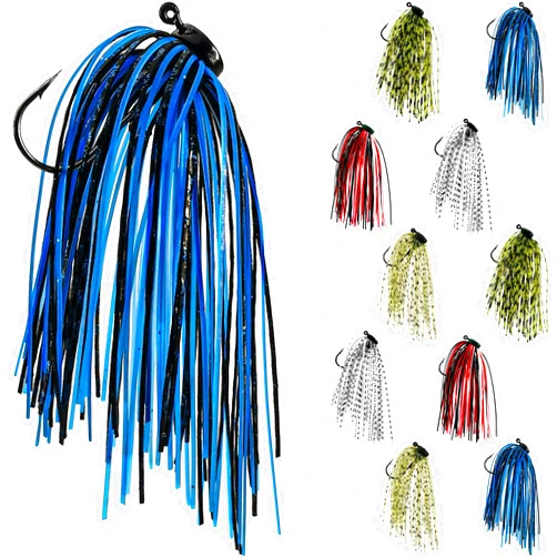 VMSIXVM Ned Rig Jig Heads Fishing Lures, Ned Rigs Swim Jig Skirts Swimbait for Bass Fishing, Weedless Skirted Swimming Bass Jig Lures with Ned Rig Hook Bait Worm, Finesse Mushroom Jighead