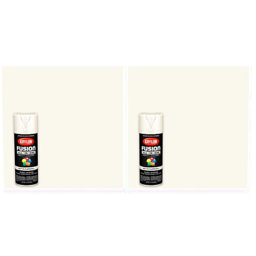 Krylon K02799007 Fusion All-In-One Spray Paint for Indoor/Outdoor Use, Matte Clamshell Off-White (Pack of 2)