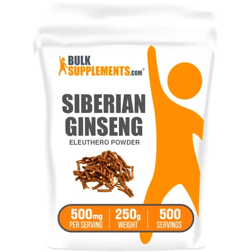 BulkSupplements.com Eleuthero Powder - Siberian Ginseng Powder, Eleutherococcus senticosus, Ginseng Herbal Supplements, Gluten Free, 500mg of per Serving, 250g (8.8 oz) (Pack of 1)