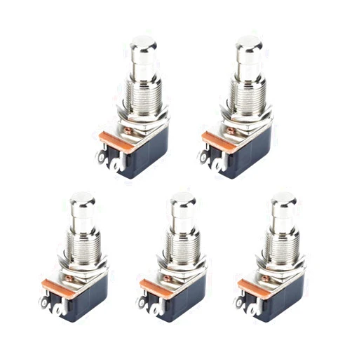 Milisten Metal Buttons Acoustic Guitar Part Guitar Bridge 5pcs Guitar Effects Pedal Box Momentary SPST Button Stomp Foot Push Button Acoustic Guitar Part Guitar Potentiometers Metal Guitar