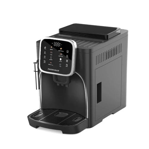 PAKROMAN Fully Automatic Coffee Machine,With a 19 Bar Italian Ulka pump, with Classic Frother,Four Coffee Varieties, Intuitive Touch Display, and Conical Burr Grinder (black)