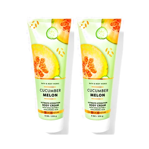 Bath & Body Works Cucumber Melon Ultra Shea Body Cream, 8oz Each, Pack of 2 (Cucumber Melon)