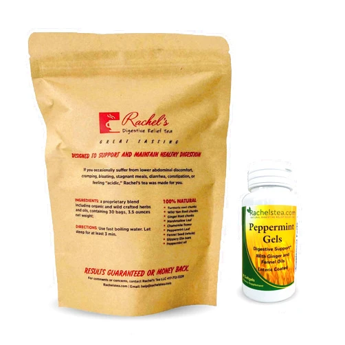 Rachelstea Rachel’s Digestive Relief Tea with peppermint oil for tummy soothing bloating regularity and calming digestion