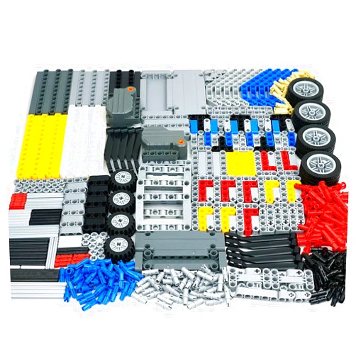 BroTex Technical Parts Building Block Sets, Liftarm Beams Pullback Motor EV3 Replacement Accessories, Axle Pins Connector Frame Wheels Tire Bricks Pieces