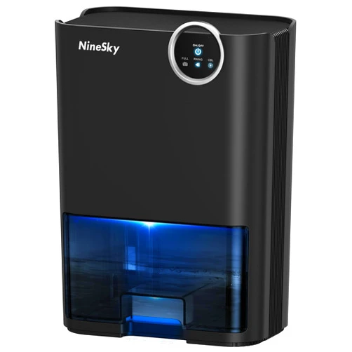 NineSky Dehumidifier for Home, 70 OZ Water Tank, 800 sq.ft Dehumidifier for Bedroom,Basement,Bathroom with Auto Shut Off, Sleep Mode,5 Colors LED Light,Black
