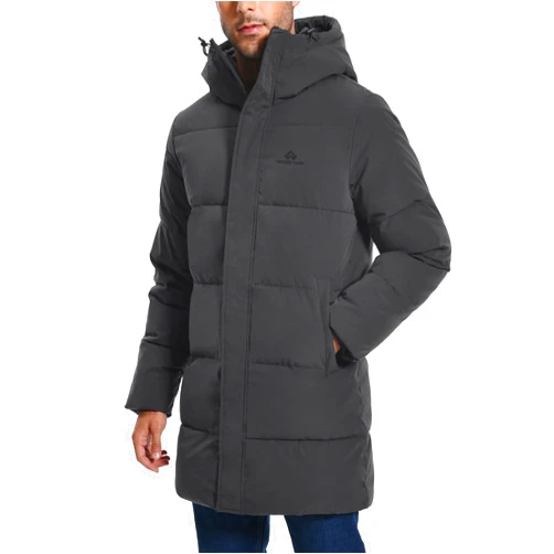 Pioneer Camp Mens Long Winter Coat Hooded Waterproof Insulated Puffer Jacket Thicken Puffy Warm Down Windbreaker Parka