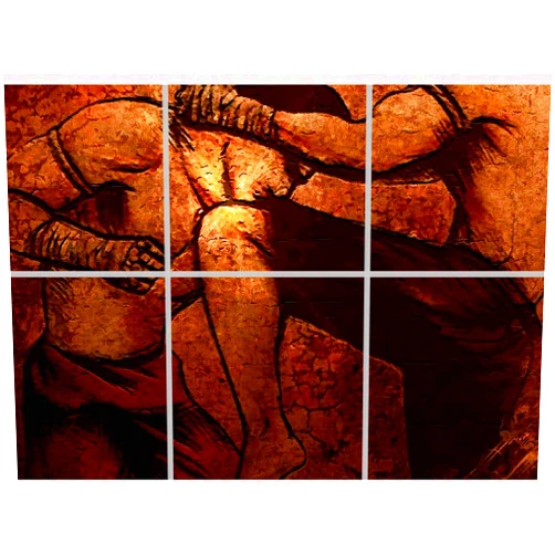 Doppelganger33 LTD Muay Thai Boxing Illustration Martial Arts Sport Full Contact Combat Fight XL Giant Panel Poster Art Print (6 Sections)