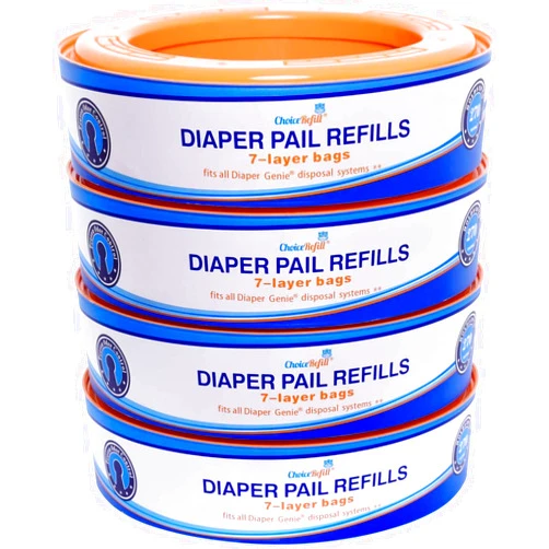 ChoiceRefill Compatible with Diaper Genie Pails, 4-Pack, 1080 count