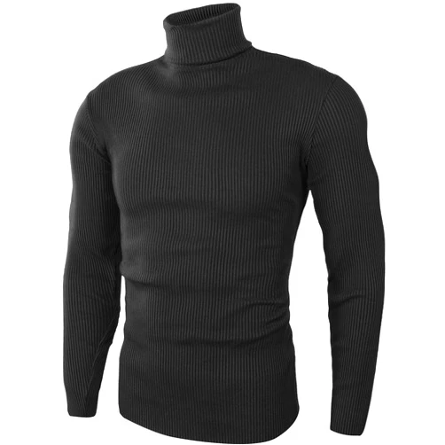 NY Threads Men's Ribbed Turtleneck Slim Fit Pullover Casual Long Sleeves Basic Top