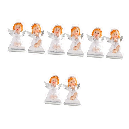 OEIPSMK Home Furnishing 8 Pcs Angel Girl Statue Angels Girl Wings Statue Cherub s Light House Decorations for Home Desktop Angel Statue Home Sculpture Car Toy Toys Resin White Mini Badge
