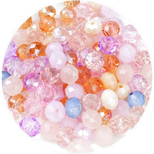 Honkoolly 500pcs Crystal Glass Beads 4mm Faceted Rondelle Glass Beads with Hole Glass Spacer Beads for Bracelets Necklace Earring DIY Jewelry Making Craft(Pink Series)