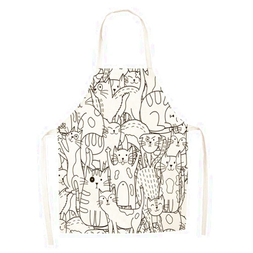 BOCTTCBO Cat Apron Cute Cooking Apron for Women Men Chef Funny Aprons Kitchen Baking Painting Gardening and Party