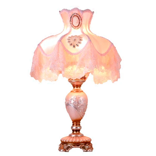 LOVAPO Vintage Pink Table Lamp Victorian Style with Button Switch Decorative Desk Lamp - Bedside Lamps for Nightstand for Living Room Bedroom Office