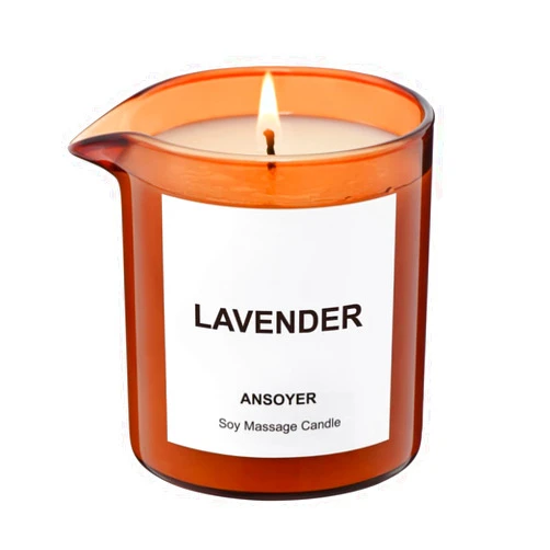ANSOYER Massage Oil Candle| Massage Oil for Massage Therapy| Massage Lotion Candle| 8 OZ| Amazing Gift for Men or Women (Lavender)