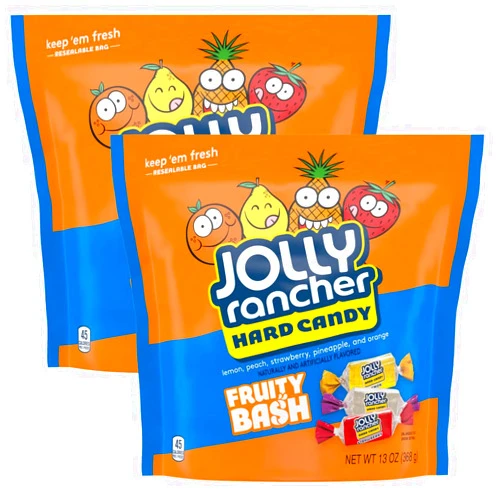 The Hampton Popcorn Company Jolly Ranchers Fruit Bash Bag, 13 Ounce Bag (Pack of 2), Individually Wrapped Hard Candy, The Hampton Popcorn & Candy Company