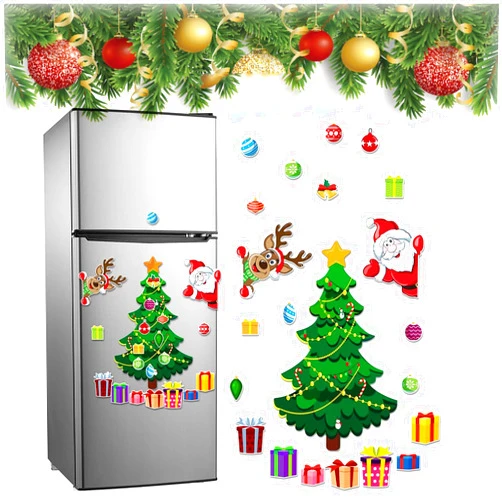 DLTFRSED Magnetic Christmas Tree for Refrigerator Decorations, Christmas Refrigerator Magnets, Christmas Themed Magnetic Sticker, Christmas Tree Magnets for Fridge Metal Door Decor (Type-a)