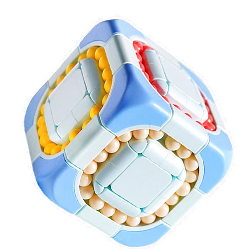 ZY-Wisdom Magic Cube 3x3 Rotating 2 in 1 Magic Bean Cube Children's Educational Puzzle Decompression Shaped Magic Cube Fingertips Creative Toys…