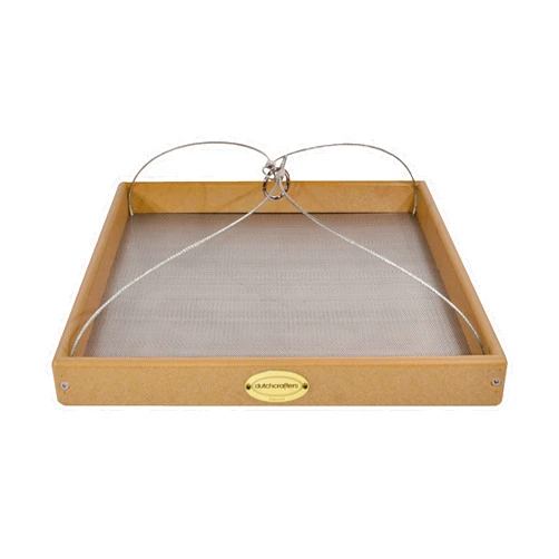 DutchCrafters Large Square Plastic Poly Hanging Bird Feeder Tray with Mesh Bottom, Outdoor Fly-by Platform Birdfeeder for Wild Birds - Amish Made in America (Bright Cedar)