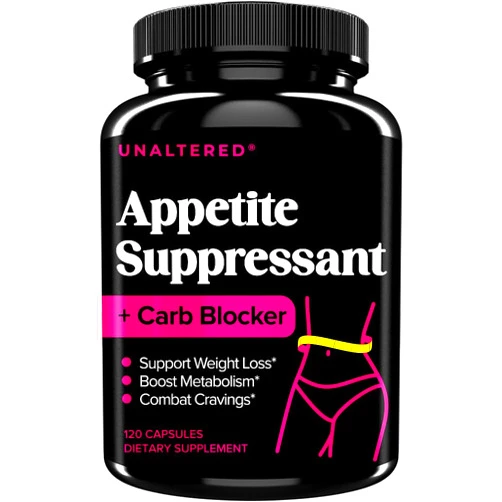 UNALTERED Appetite Suppressant for Women - Combat Cravings, Bloating, & Support Weight Loss - Natural Diet Pills, Fat Burner, & Carb Blocker - Features Chromium Picolinate & Glucomannan - 120 Ct