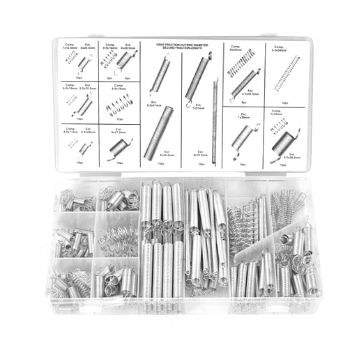 MAOZHUREN 200PCS Spring Sorting Kit, Extension and Compression Spring Kit, Small Springe, Tension Spring, Tiny Springs, Galvanized Steel Mechanical Compression Spring for All Types of Home Repairs and DIY
