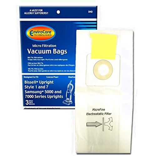 EnviroCare Replacement Micro Filtration Vacuum Cleaner Dust Bags made to fit Bissell Style 1 and 7 Uprights 3 pack