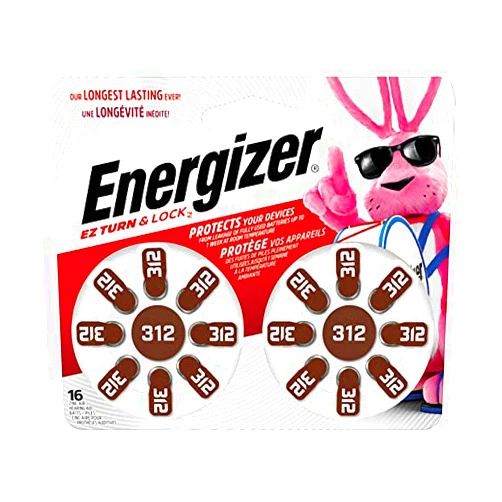 Energizer Batteries Az312Dp Ez Turn And Lock Hearing Aid Size 312 16 CT (Pack of 4)