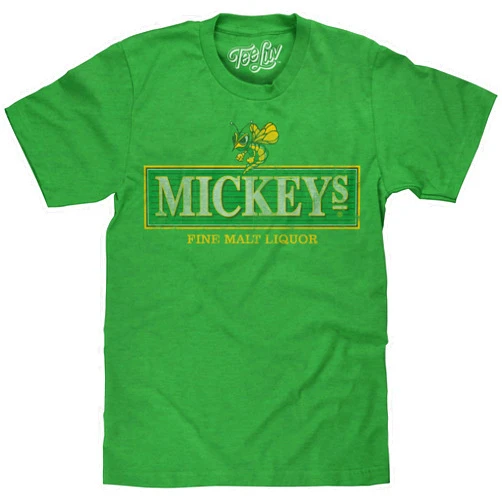 Tee Luv Men's Mickey's Fine Malt Liquor T-Shirt - Retro Mickeys Beer Logo Shirt