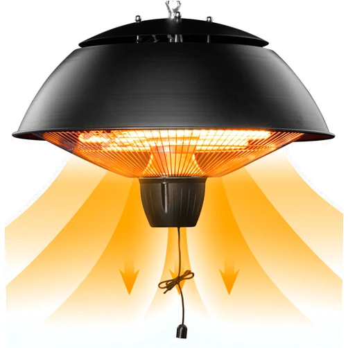 Favorite Garden Handing Patio Heater, 1500W Electric Outdoor Patio Heater, Handing Heater with 2 Adjustable Modes 600W/1500W for Balcony, Courtyard, Garage, Patio - Black