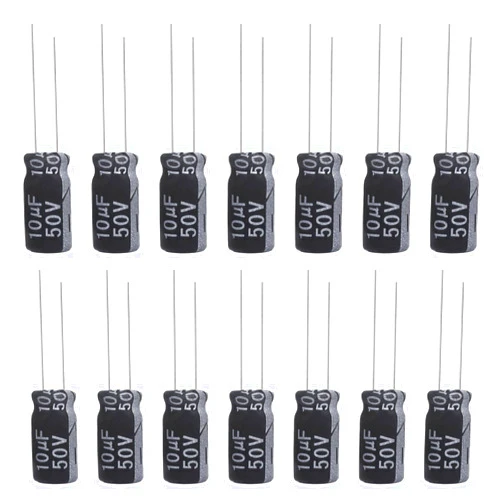 ALLECIN 10uF 50V 5x11mm Electrolytic Capacitor 10 UF MFD 50 Volt 0.2x0.43in Aluminum Capacitors (Pack of 15)