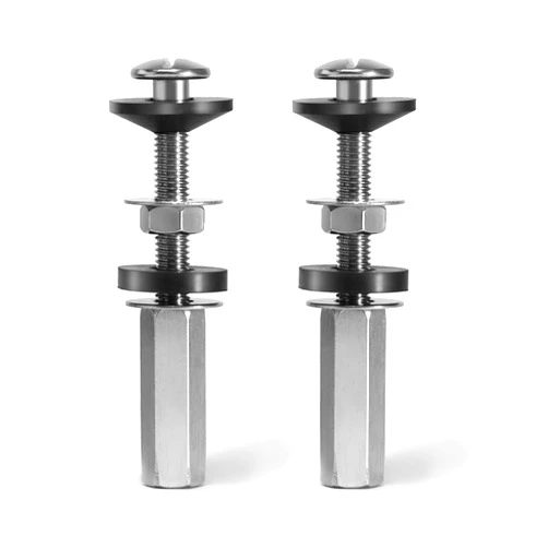 Chiallco 2Pcs Universal Toilet Seat Bolts Kit, Metal Heavy - Duty Toilet Tank Bolts, Toilet Seat Screws Replacement Kit with Extra - Long 304 Stainless Steel Downlock Nuts, Rubber Washers Gaskets, by CHIALLCO