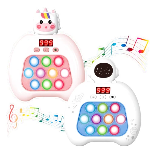 YOPYCCD Fast Push Pop Fidget Toys for Kids, Handheld Puzzle Game with LED Screen & Multiplayer Mode, Sensory Toys for 3-12 Year Old Girls Boys, Fun Battle Gifts for Friends（Whtie）