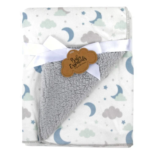 Baby Essentials Sherpa Fleece Baby Blankets for Boys and Girls – Colorful, Reversible Baby Blankets for Newborns, Infants, Toddlers, and Nursery (Celestial)