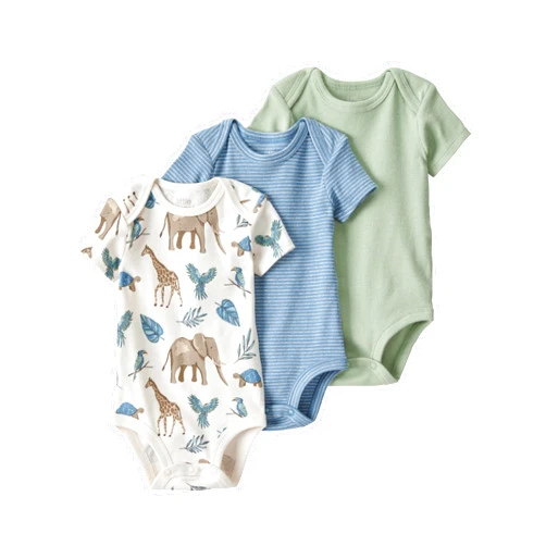 little planet by carter's Unisex 3-pack Short Sleeve Bodysuits Made With Organic Cotton