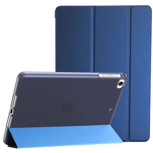 ProCase Slim Cover for iPad Mini 5 Generation 2019/ Mini 4 3 2 1 (Old Model) 7.9 inch, Slim Soft TPU Back Cover Trifold Stand Folio Smart Case for iPad Mini 5 4 3 2 1 -Navy